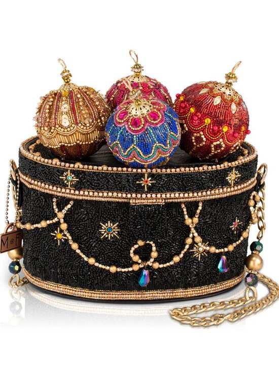 Mary Frances Handbags - Mary Frances Tree Trimmings Beaded Bag Ornament Handbag Black Gold Purse NEW